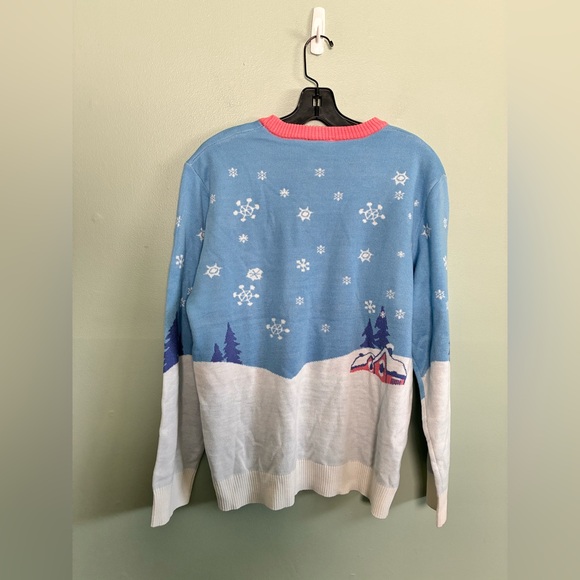 Frosty the Snowman Pastel Crewneck Christmas Holiday Sweater Sz L - Picture 3 of 4